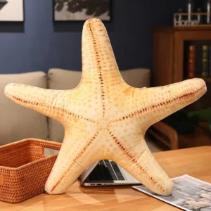 Make a statement with these large, burnt orange starfish-shaped throw pillows. Their unusual, decorative design adds a touch of coastal whimsy and a hint of the weird to your leather couch. Though unconventional, these fancy pillows offer surprising comfort thanks to their plush PP cotton fill.