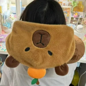 Capybara U-shaped Pillow Neck Pillows.A unique, small sized, brown U-shaped neck pillow for travel, filled with PP cotton, in an adorable Capybara style providing both comfort and style, posing as a decorative and distinctive piece.