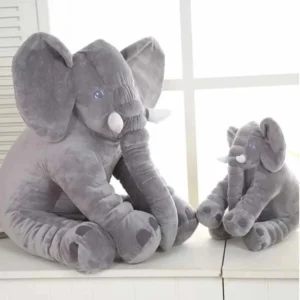 Grey elephant Sleeping pillows for Kids Sleeping cute style large size elephant Shaped PP cotton Fill fabric of coral nursery affordable unusual fuzzy